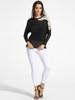 Casual Round Neck Decorative Lace Patchwork Sweater