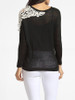 Casual Round Neck Decorative Lace Patchwork Sweater