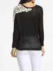 Casual Round Neck Decorative Lace Patchwork Sweater
