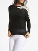 Casual Round Neck Decorative Lace Patchwork Sweater