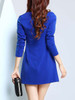 Casual Round Neck Color Block Long Sleeve Bodycon Dress