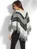 Casual Rough Selvedge Round Neck Knit Color Block Plaid Sweater