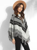 Casual Rough Selvedge Round Neck Knit Color Block Plaid Sweater