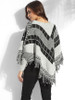 Casual Rough Selvedge Round Neck Knit Color Block Plaid Sweater