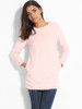 Casual Pockets Round Neck Knit Plain Sweater
