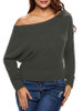 Casual One Shoulder Plain Sweater