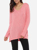 Casual Loose Fitting V Neck Knit Plain Sweater Casual Loose Fitting V Neck Knit Plain Sweater