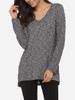 Casual Loose Fitting V Neck Knit Plain Sweater Casual Loose Fitting V Neck Knit Plain Sweater
