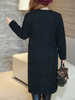 Casual Longline Round Neck Side-Vented Plain Plus Size Sweater