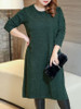Casual Longline Round Neck Side-Vented Plain Plus Size Sweater