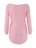 Casual High-Low Fluffy Round Neck Plain Sweater
