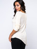 Casual Exquisite Round Neck Asymmetrical Hems Plain Long Sleeve T-Shirt