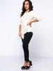 Casual Exquisite Round Neck Asymmetrical Hems Plain Long Sleeve T-Shirt