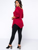 Casual Exquisite Round Neck Asymmetrical Hems Plain Long Sleeve T-Shirt