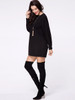 Casual Crew Neck Plain Long Sleeve Shift Dress