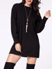 Casual Crew Neck Plain Long Sleeve Shift Dress
