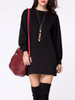 Casual Crew Neck Plain Long Sleeve Shift Dress
