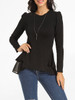 Casual Crew Neck Plain Cotton Long Sleeve T-shirt