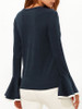 Casual Crew Neck Contrast Trim Bell Long Sleeve T-Shirt