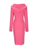 Casual Cowl Neck Plain Long Sleeve Bodycon Dress