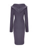 Casual Cowl Neck Plain Long Sleeve Bodycon Dress