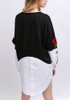 Casual Black Patchwork Irregular Buttons Round Neck Long Sleeve Mini Dress