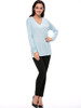 Casual Basic Designed Deep V-Neck Plain Long Sleeve T-Shirt Casual Basic Designed Deep V-Neck Plain Long Sleeve T-Shirt