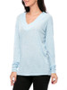 Casual Basic Designed Deep V-Neck Plain Long Sleeve T-Shirt Casual Basic Designed Deep V-Neck Plain Long Sleeve T-Shirt
