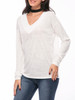 Casual Basic Designed Deep V-Neck Plain Long Sleeve T-Shirt Casual Basic Designed Deep V-Neck Plain Long Sleeve T-Shirt