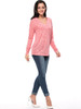 Casual Basic Designed Deep V-Neck Plain Long Sleeve T-Shirt Casual Basic Designed Deep V-Neck Plain Long Sleeve T-Shirt