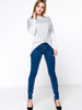 Casual Asymmetric Hem Color Block Plus Size T-Shirt With Long Sleeve
