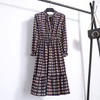 Office Long Sleeve Polka Dot Vintage Dress Women Autumn Dress Shirt Chiffon Midi Casual Red Floral Winter Dress