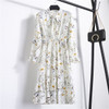 Office Long Sleeve Polka Dot Vintage Dress Women Autumn Dress Shirt Chiffon Midi Casual Red Floral Winter Dress