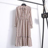 Office Long Sleeve Polka Dot Vintage Dress Women Autumn Dress Shirt Chiffon Midi Casual Red Floral Winter Dress