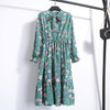 Office Long Sleeve Polka Dot Vintage Dress Women Autumn Dress Shirt Chiffon Midi Casual Red Floral Winter Dress