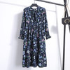 Office Long Sleeve Polka Dot Vintage Dress Women Autumn Dress Shirt Chiffon Midi Casual Red Floral Winter Dress
