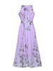 Casual Flowy Floral Printed  Chiffon Crew Neck  Maxi Dress