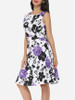 Casual Floral Printed Exquisite Round Neck Skater-dress Casual Floral Printed Exquisite Round Neck Skater-dress