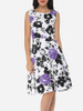 Casual Floral Printed Exquisite Round Neck Skater-dress Casual Floral Printed Exquisite Round Neck Skater-dress