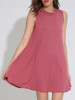 Casual Crew Neck Plain Brief Designed Shift Dress
