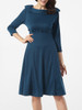 Casual Boat Neck Plain Skater-dress