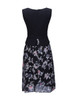 Casual Asymmetric Neck Patchwork Floral Printed Skater Dress