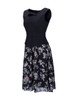 Casual Asymmetric Neck Patchwork Floral Printed Skater Dress