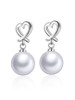 Casual Pearl Pendant Heart Stud Earring Casual Pearl Pendant Heart Stud Earring