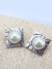 Casual Pearl Inlaid Zircon Squared Earring