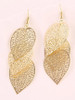 Casual Gold Hollow Out Metal Leaf Earring