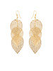 Casual Gold Hollow Out Metal Leaf Earring