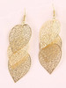 Casual Gold Hollow Out Metal Leaf Earring