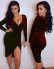 Casual Fashion Sexy Velvet V-neck Evening Party Dresses