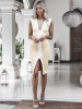 Deep V-neck Split Front Midi Dresses